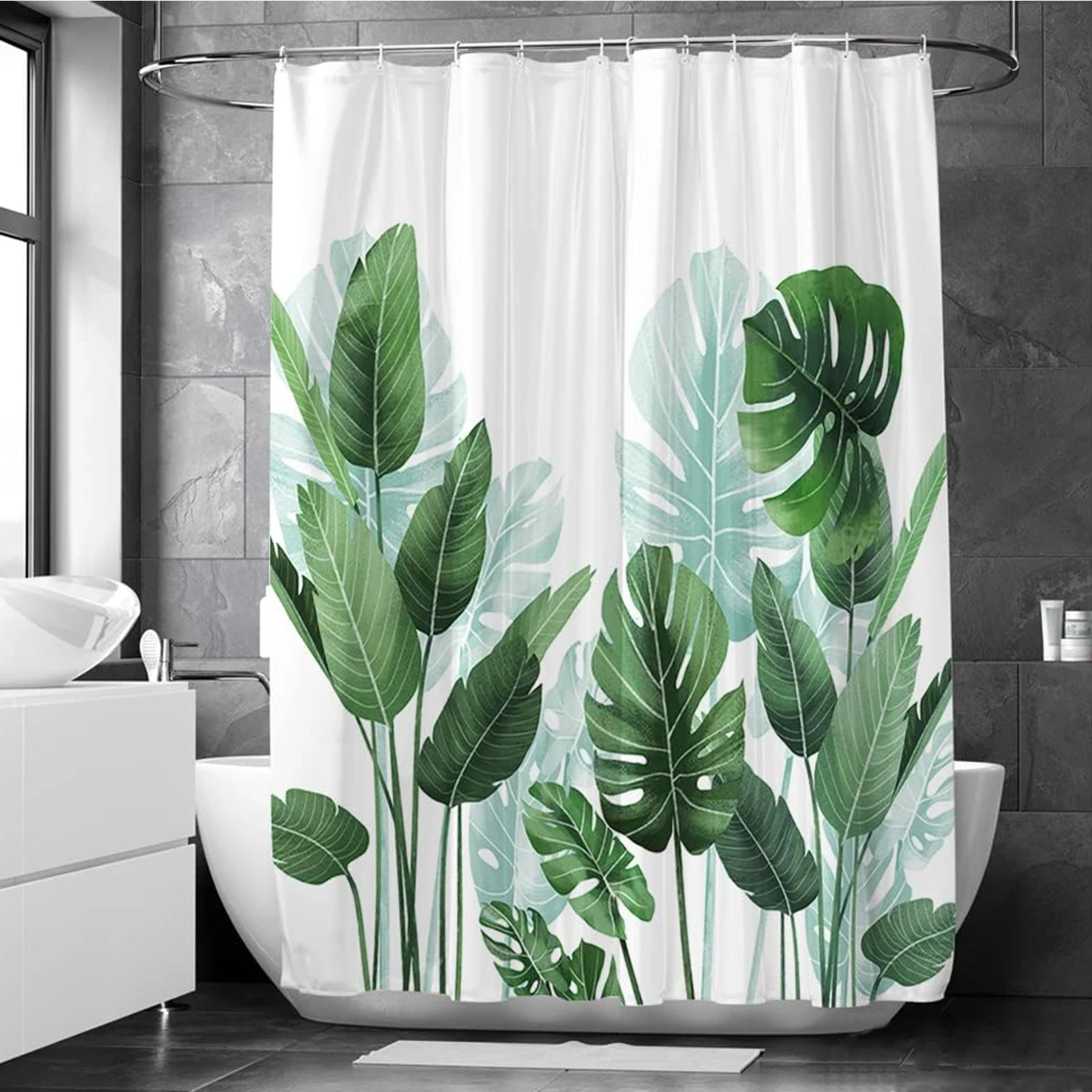 180-230cm Shower Curtains Waterproof Heavy Duty Thick Fabric Bath Curtain for Hotel Bathroom Bathtub Solid White Private Cover
