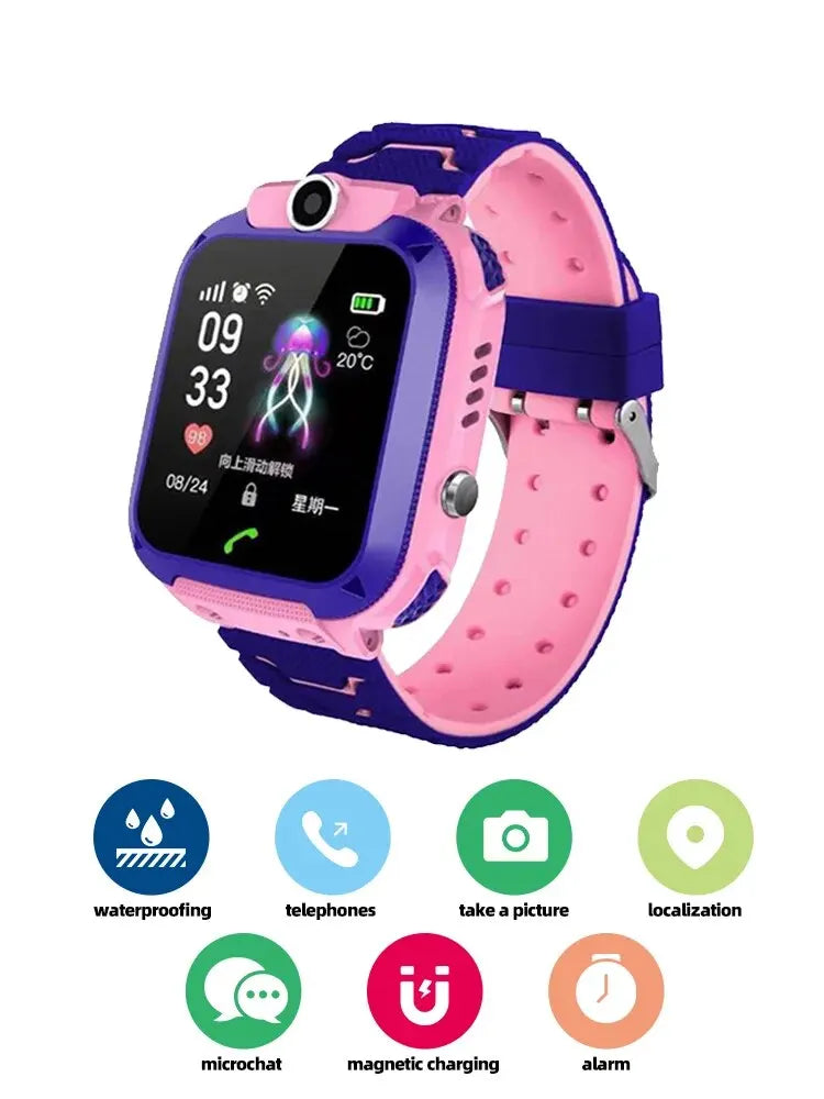 Montre connectée 4G pour enfants, mini téléphone avec appels, SOS, appareil photo, 3 styles de montres design, cadeau d'anniversaire ou de Noël pour filles et garçons