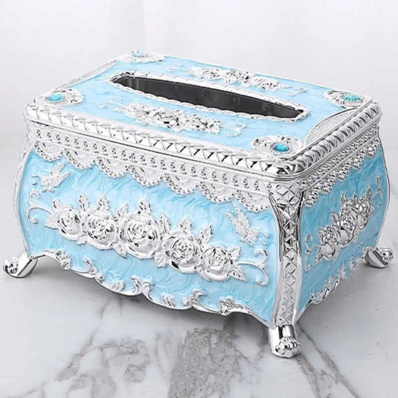 Servilletero de papel, estilo europeo, caja de plástico, dispensador de servilletas de cocina, organizador de almacenamiento de escritorio, decorativo para el hogar
