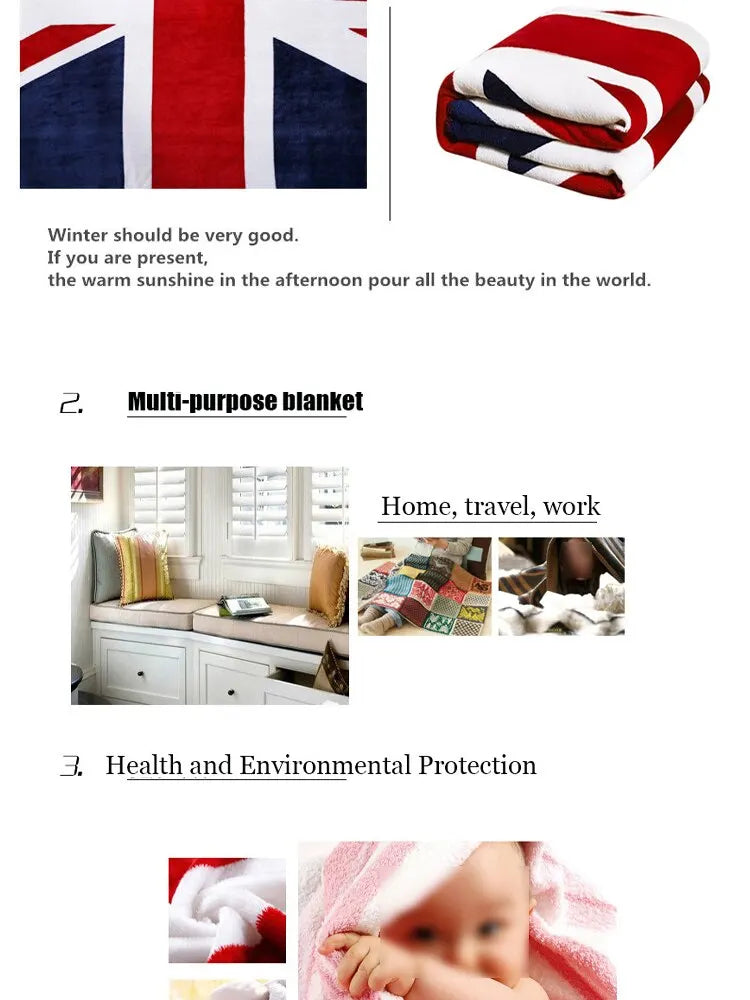 Bed Blankets-Warm and Plush Throw for Sofas, Sofas, Cars, and Travel-Machine-washed English Style Blankets