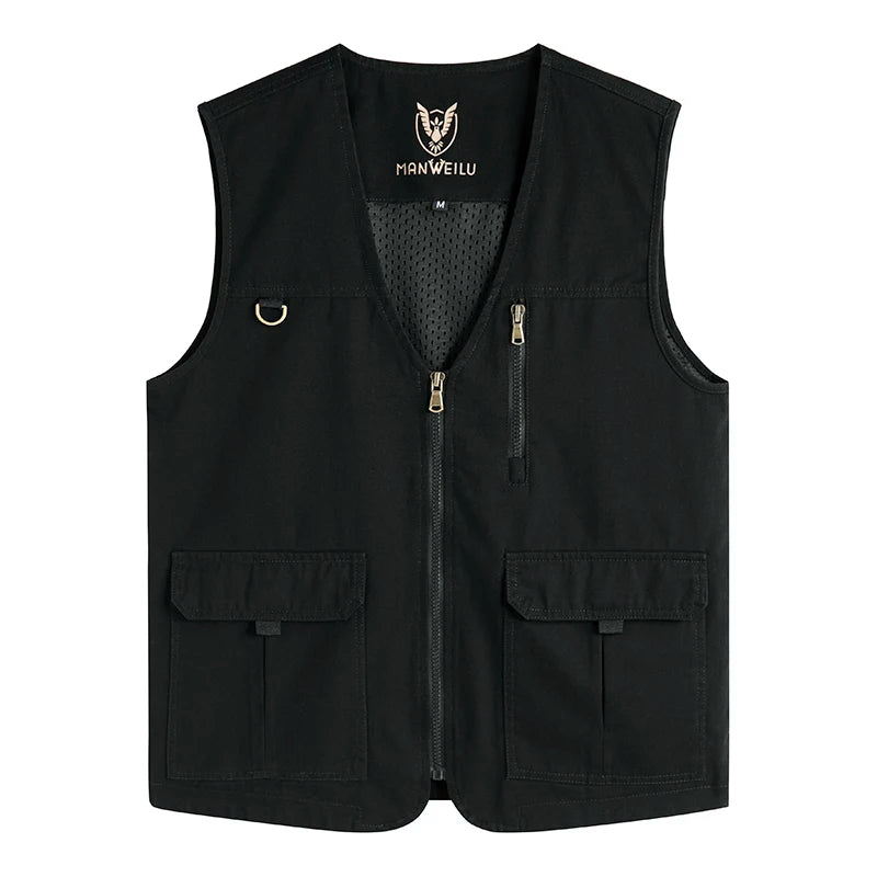 Summer Men's Lightweight Vests Outdoor Leisure Work Safari Fishing Travel Photo Hiking Waistcoats Mens Breathable Work Vests 8XL