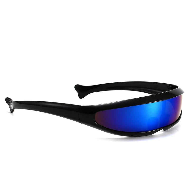 Futuristic Narrow Cyclops Visor Sunglasses Laser Eyeglasses UV400 Personality Mirrored Lens Costume Eyewear Glasses Men Glasses