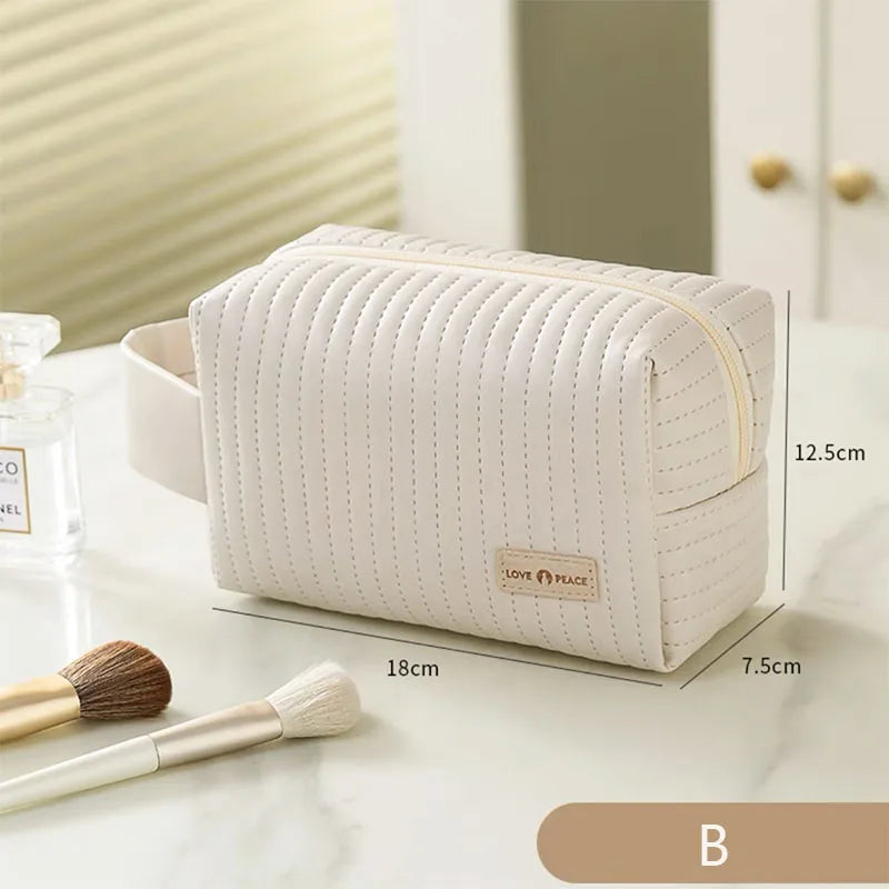 Bolsa de maquillaje de gran capacidad, estuches de cosméticos para mujer, organizador de maquillaje, neceser de belleza portátil, artículos de viaje esenciales, neceser de aseo.