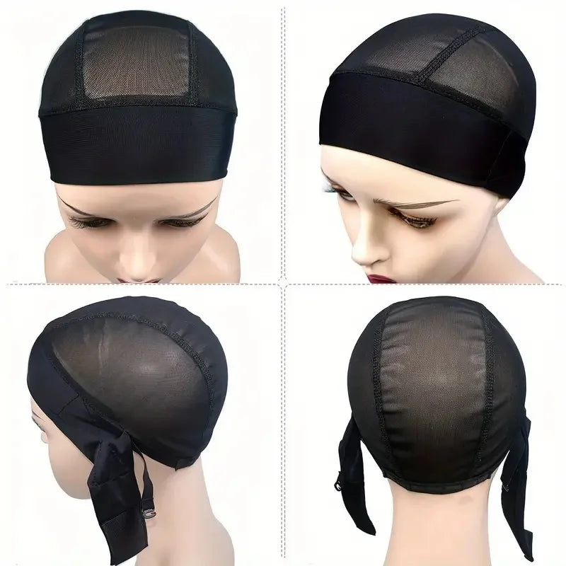 1 bonnet de perruque en filet avec bandeau réglable, bonnet de perruque antidérapant pour la confection de perruques
