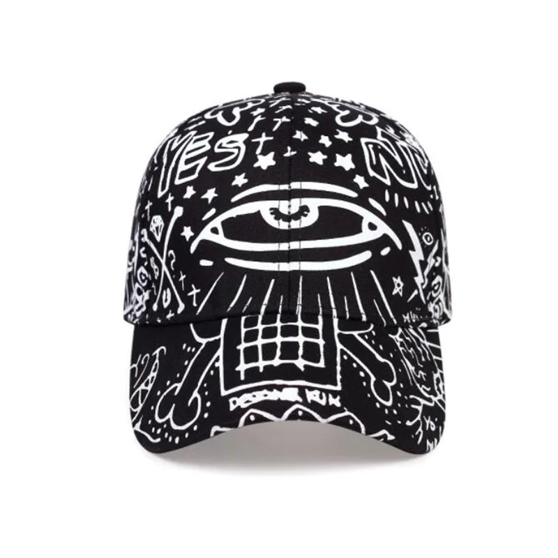 Fashion New Graffiti eyes Luminous cap Hip hop Cap Hats for men women Vintage flat hat Baseball Cap 70014