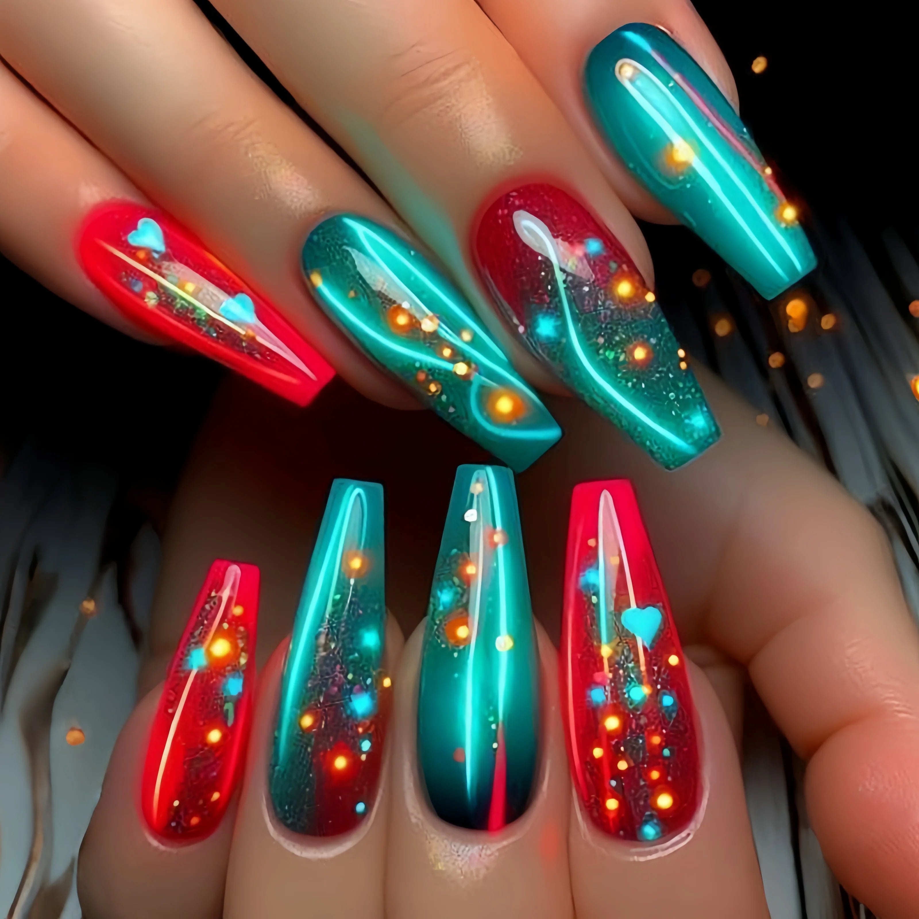 Gradient Flower Ballet Nail Stickers