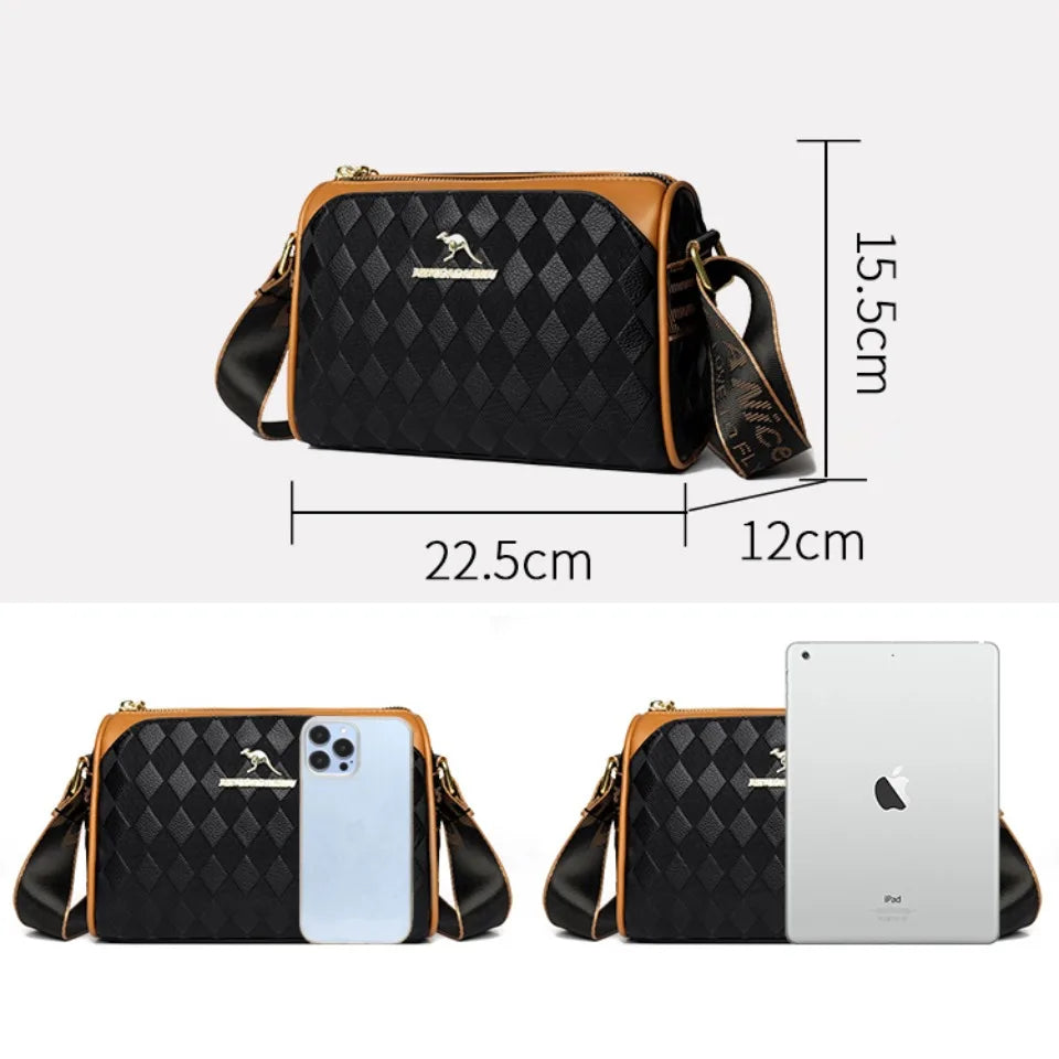 Bolsos de lujo para mujer, bolsos de diseñador, bolsos cruzados para mujer, bandoleras de cuero suave Pu para madre, bolsos de mano de 3 capas