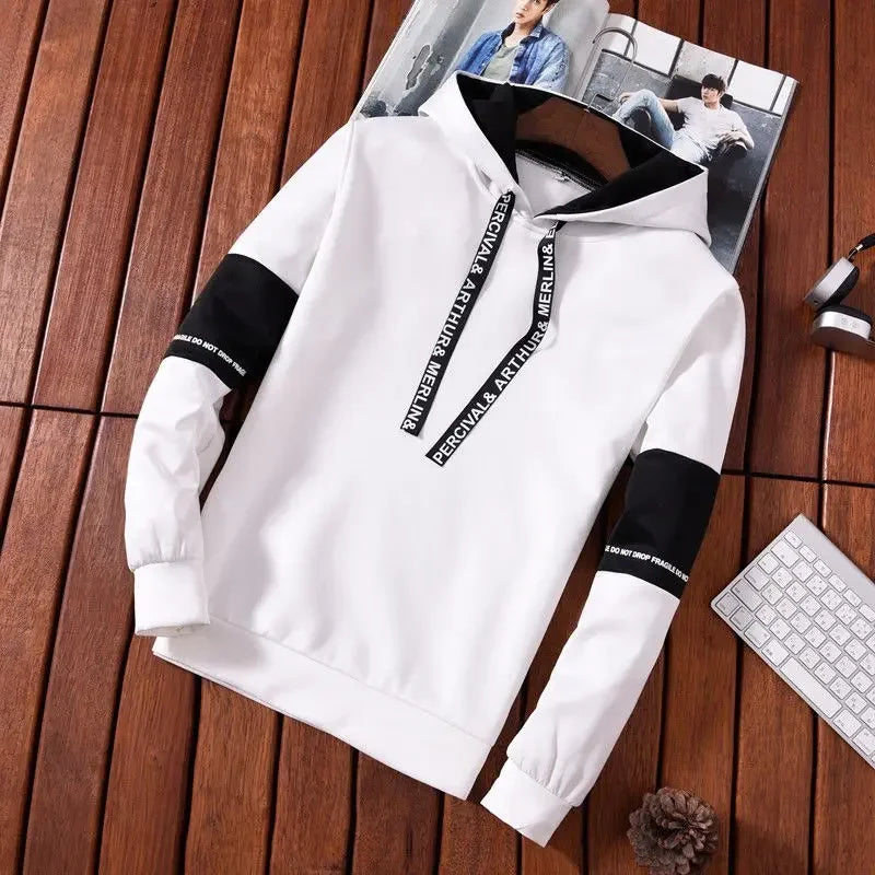 Chándal de hombre casual de lujo con sudadera con capucha de alta calidad, clásico, blanco y negro, traje de simplicidad o top o pantalones para correr