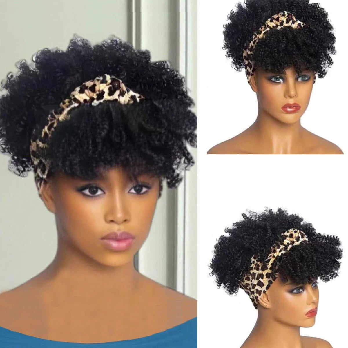 Kinky Curly Headband Wig