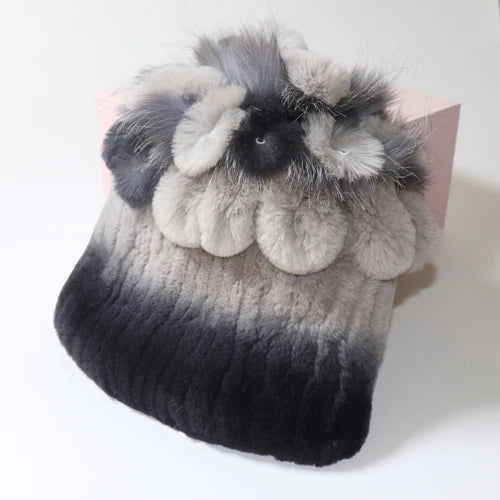 Hot Sale Russia Winter Quality Real Fur Hat Natural Warm Rex Rabbit Fur Cap Lady Warm Knitted 100% Genuine Rex Rabbit Fur Hats