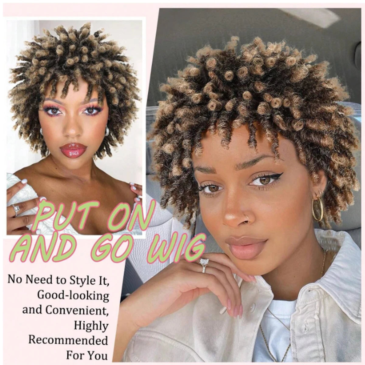 Short synthetic Wig for Black Women and Men Afro Faux Dreads Wig Heat Resistant Short Braided Wigs for Black Women
