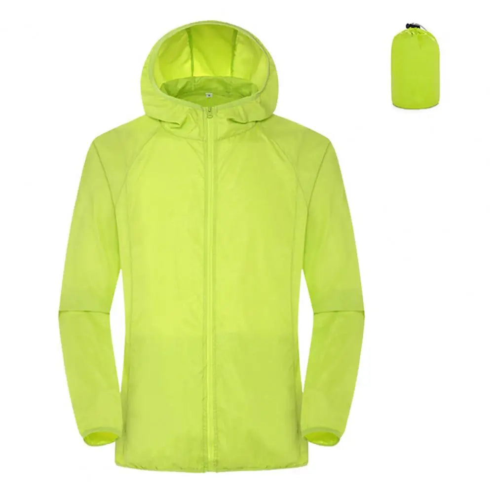Chaqueta cortavientos ultraligera, portátil, plegable, con capucha, unisex, antirrayos UV, impermeable, para camping, de Sun Skin Coats