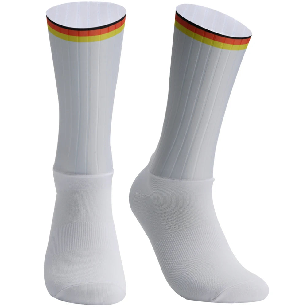 Calcetines de Ciclismo Antideslizantes con Silicona Whiteline para Verano 2024 Calcetines Aero para Hombre Calcetines Deportivos de Ciclismo para Correr Calcetines de Bicicleta Calcetines Ciclismo