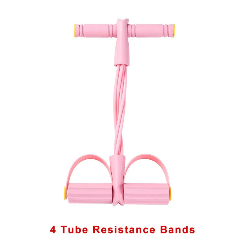 Tensor de banda de resistencia de 4 niveles con asas antideslizantes - Equipo de fitness para el hogar para entrenamiento de músculos abdominales Yoga abdominal