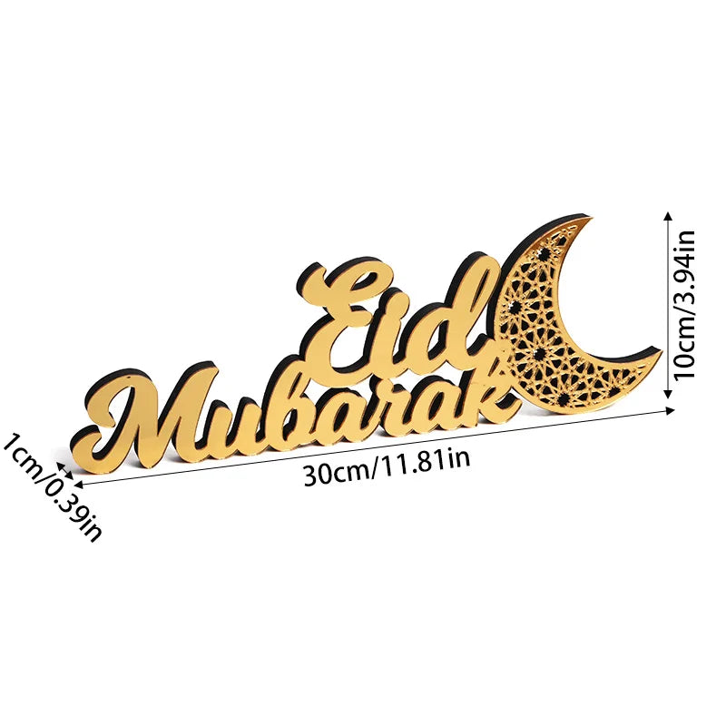 Décoration en acrylique pour Ramadan Mubarak, décoration pour la maison, fête musulmane islamique, cadeau de l'Aïd al-Adha