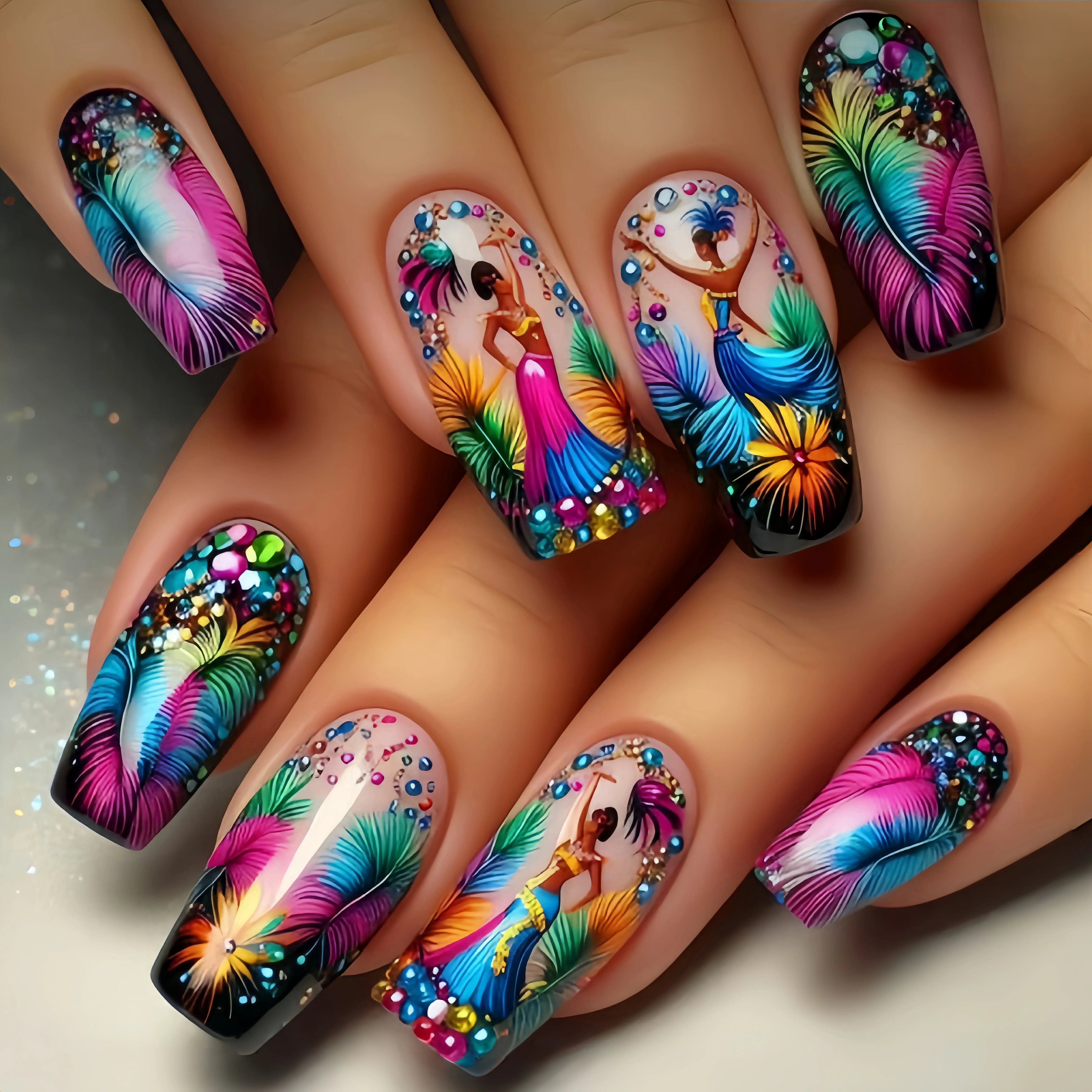 Blue Star Ballet Press-On Nails