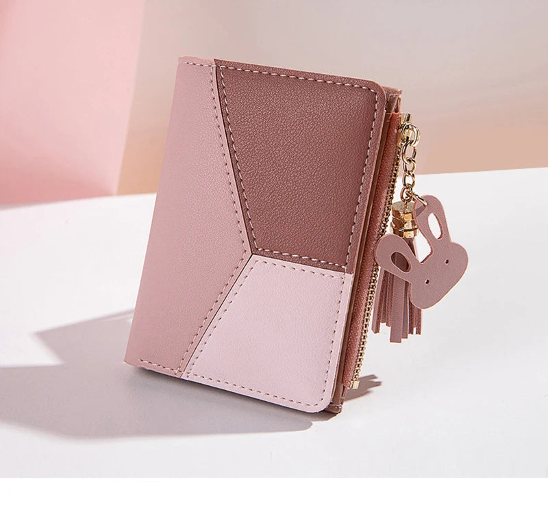 Cartera de mujer de marca de lujo hecha de piel sintética Tarjetero femenino Monederos portátiles para mujer Pequeños monederos con cremallera Regalo para niña