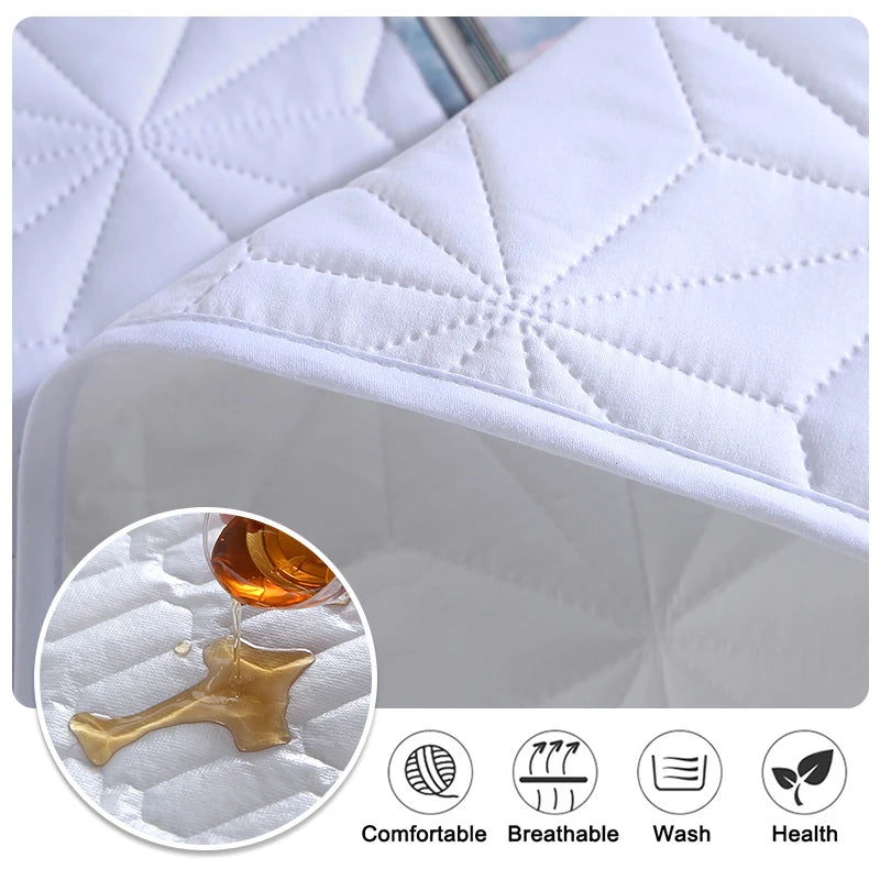 Cubrecama Impermeable Sobre La Cama Protector De Colchón Transpirable Antideslizante Con Banda Elástica Alfombrilla Antipolvo Para Hotel y Hogar