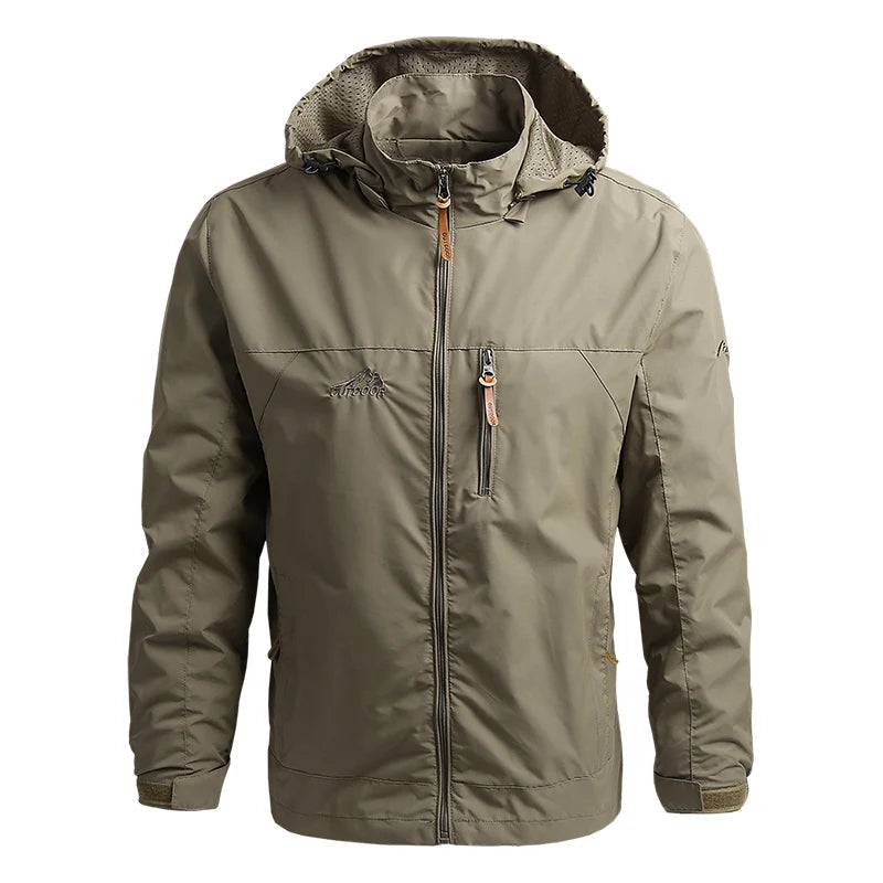 Chaqueta de invierno a la moda con capucha, chaqueta de camping y senderismo, chaqueta informal impermeable para hombre, cortavientos, ropa de abrigo para hombre