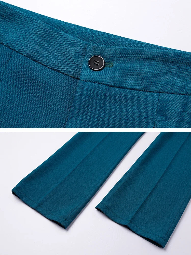 Conjunto de trabajo de negocios de 2 piezas, blazer de manga larga y pantalón de mujer, traje formal en morado, azul, rojo y negro
