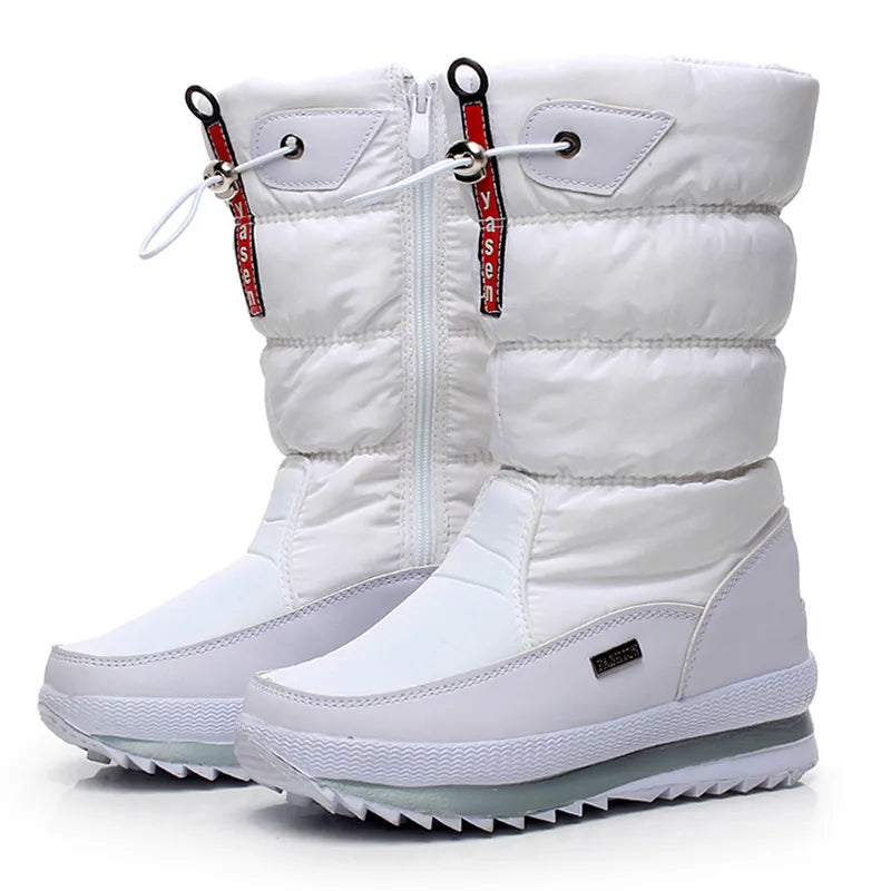 Botas de nieve para mujer, botas de invierno con plataforma, impermeables, antideslizantes, de felpa y piel, de media caña, botas de moda cálidas para mujer, Botas Mujer