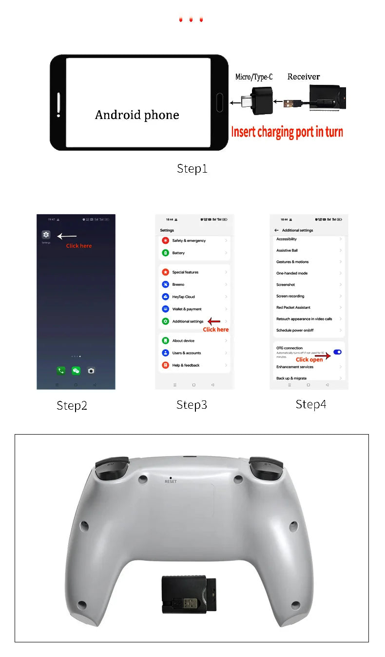 Manette de jeu sans fil pour PS1 PS2 PS3 PC Android Contrôleur sans fil Jeu vidéo Console de jeu portable Divertissement Manette de jeu