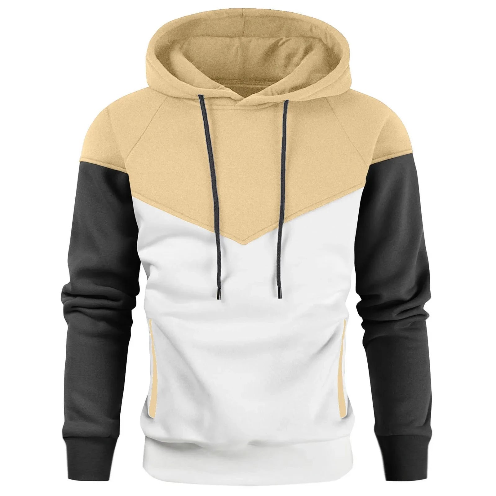 Men's Hoodies Long Sleeve Sweatshirts for Men Zipper Hooded Pullover High Neck Mens Sweatshirt Casual Sports Top Jacket Coat