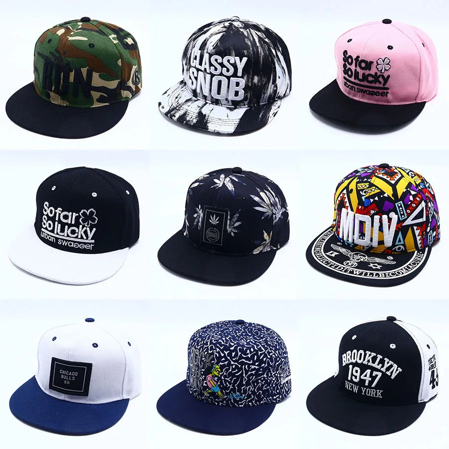 Gorras de béisbol de moda para hombres y mujeres, ajustables con letras bordadas, gorras de hip hop, sombrero para el sol, gorra Snapback Unisex, venta al por mayor