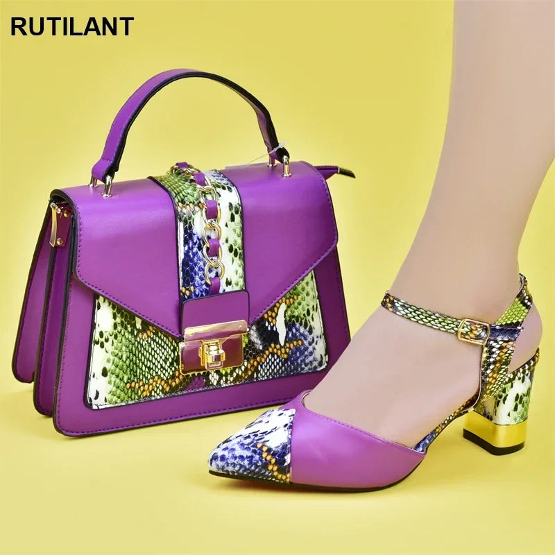 Italian Shoe and Bag Set for Party In Women Luxury Shoes Women Designers Nigerian Women Party Pumps High Heels Sexy Ladies