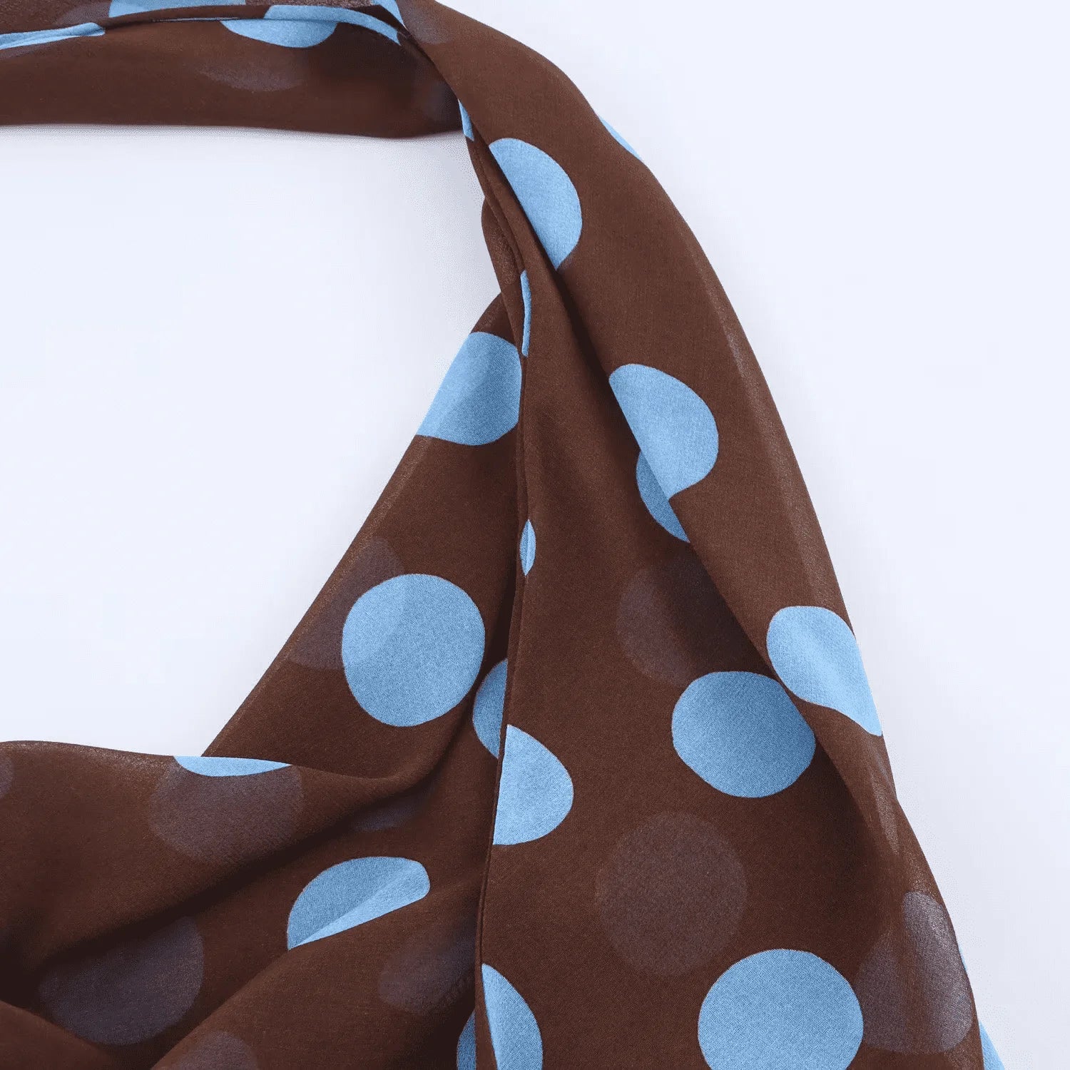 TRAF Faldas Midi Estampadas de Lunares Conjuntos de Dos Piezas para Mujer Trajes Chic de Top Halter con Pañuelo de Verano Conjuntos de 2 Piezas para Mujer de Playa