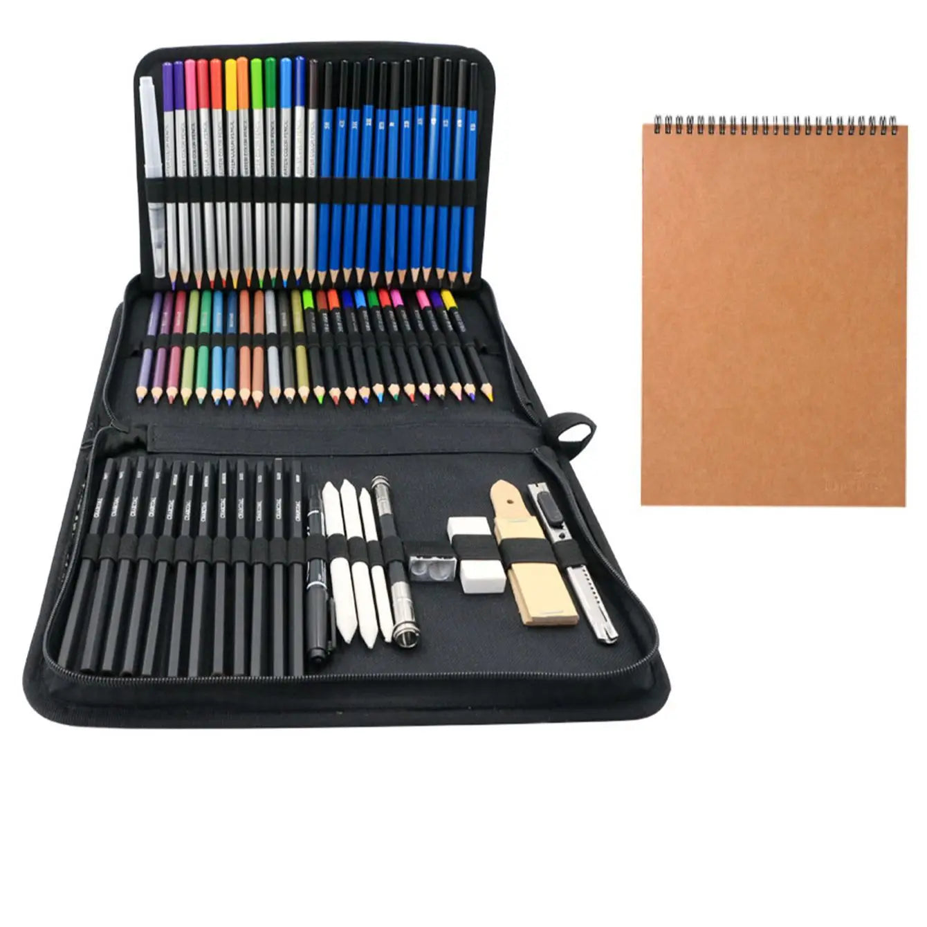 Bview Art Profesional Juego de Arte de 71 Piezas Kit de Dibujo y Boceto Lápices de Dibujo Lápices de Carbón Juego de Herramientas para Artistas