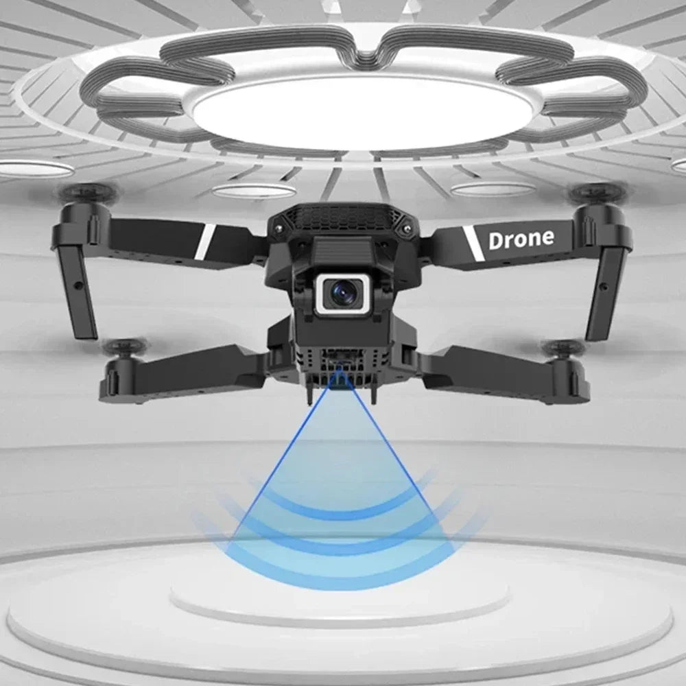 Dron profesional 4K de gran angular E88 con cámara HD WiFi FPV retención de altura cuadrotor RC plegable para juguetes infantiles