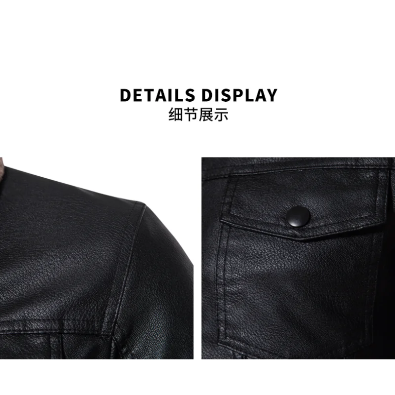 Herrejakke i skinn med pelsfôr