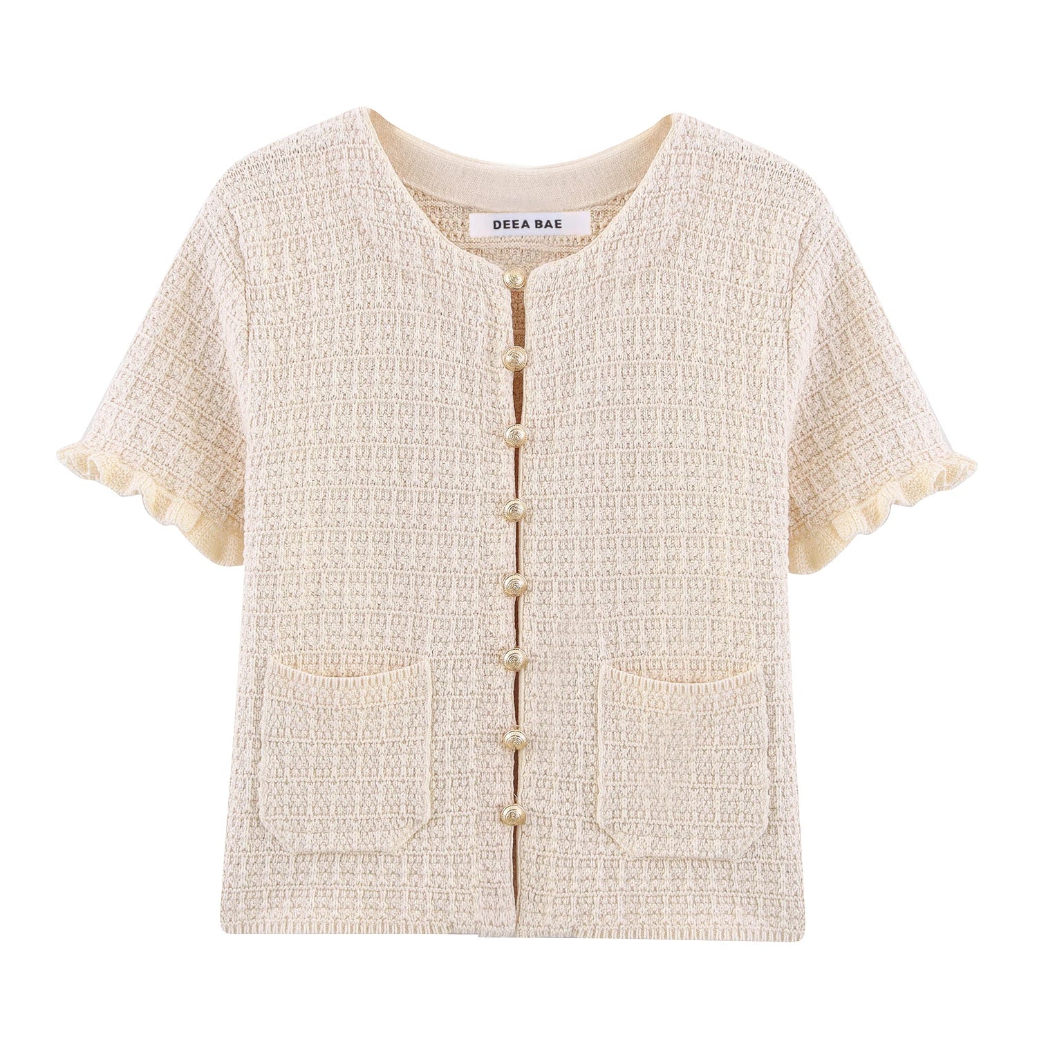 TRAFZA Conjunto elegante y chic de falda para mujer: top estilo "bandeau" o falda midi o top de manga corta. Conjunto para las vacaciones románticas de primavera-verano 2025.