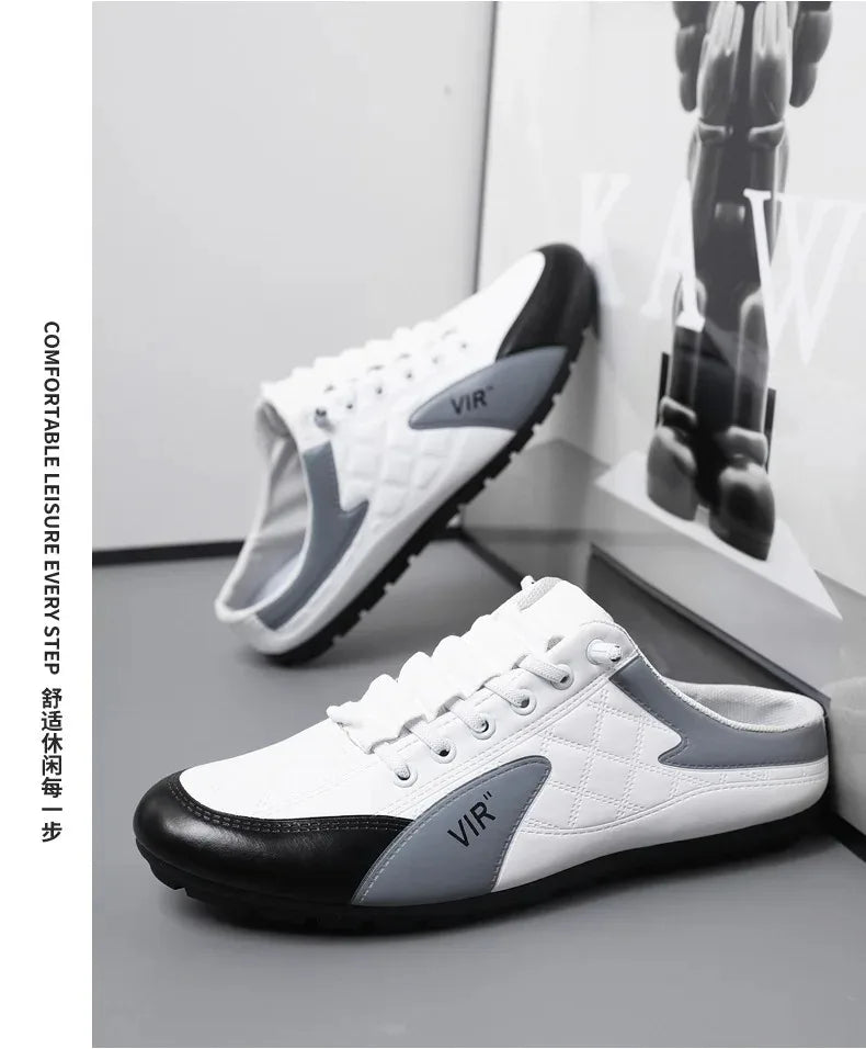 Pantuflas de Verano para Hombre Zapatos Casuales de Fondo Plano de Moda para Hombre Zapatos de Apoyo de Suela Blanda Zapatillas Deportivas para Hombre
