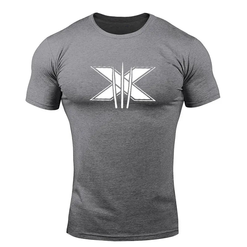 Ropa de gimnasio para hombre, camiseta de manga corta de algodón deportivo, para correr, entrenamiento, ajustada, estampada, sudadera, camisetas casuales