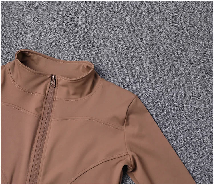 Chaqueta deportiva para mujer, camisa de manga larga, abrigo para hacer ejercicio, ropa de gimnasio, ropa deportiva para yoga