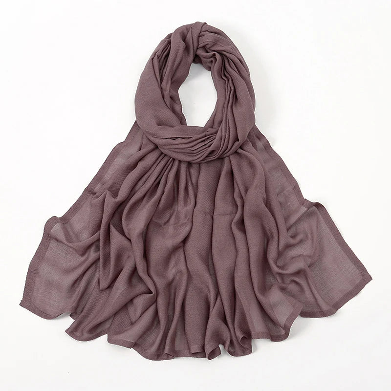 Hijabs musulmanes para mujer, pañuelos finos lisos, chales para mujer musulmana, pañuelo suave de viscosa y rayón, turbante islámico, diadema de 200x85cm