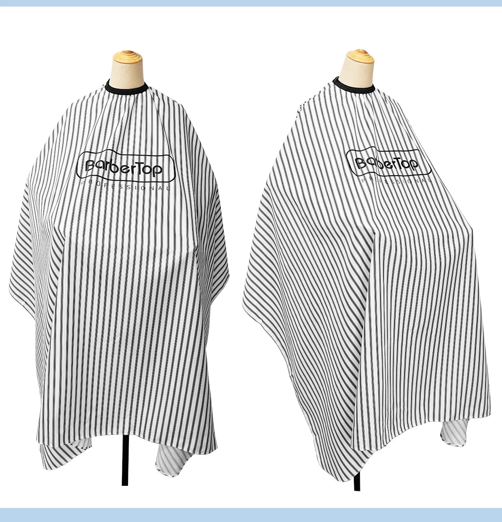 Delantales de peluquería para barbero, patrón de rayas, tela impermeable, barbería, no pegajoso, capas de peluquería, accesorios de salón.