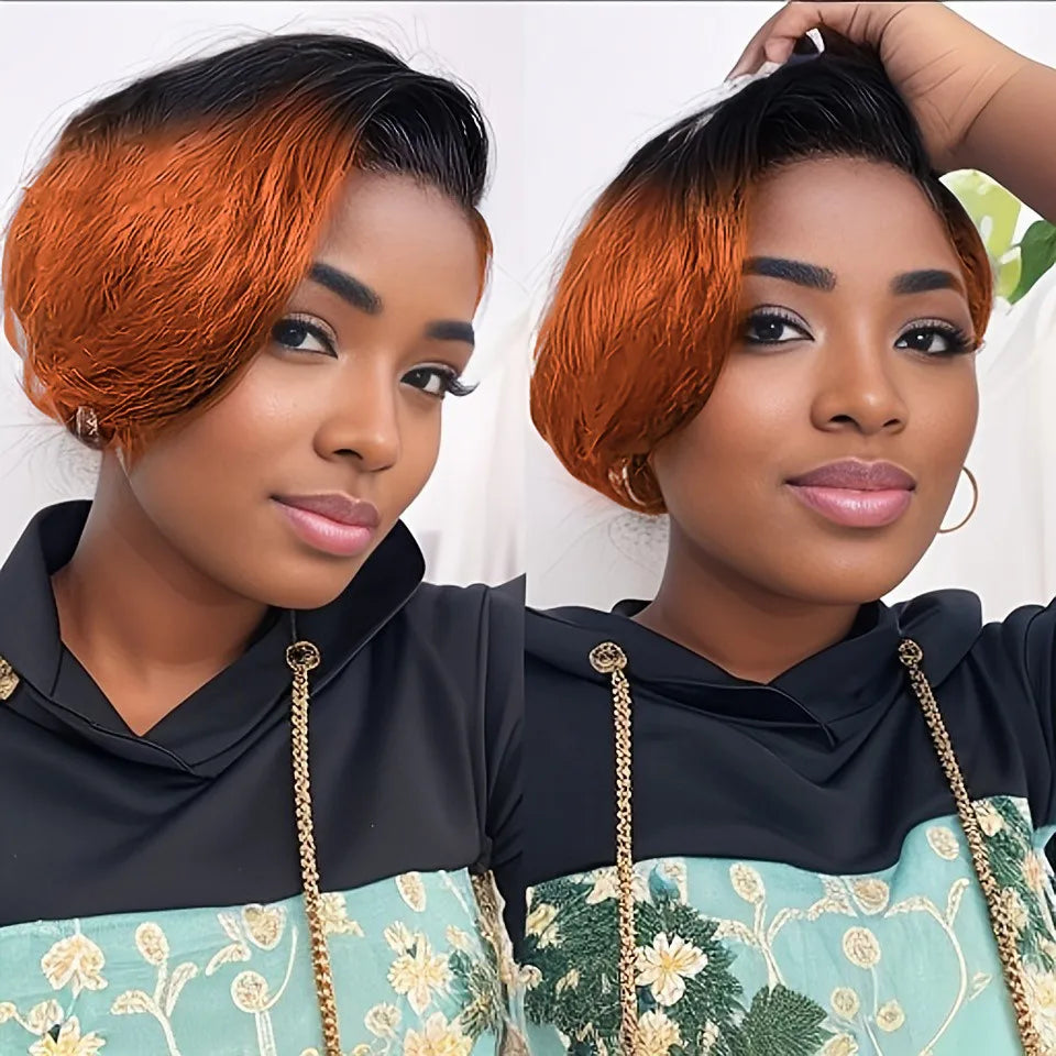 8" Lace Straight Pixie Wig