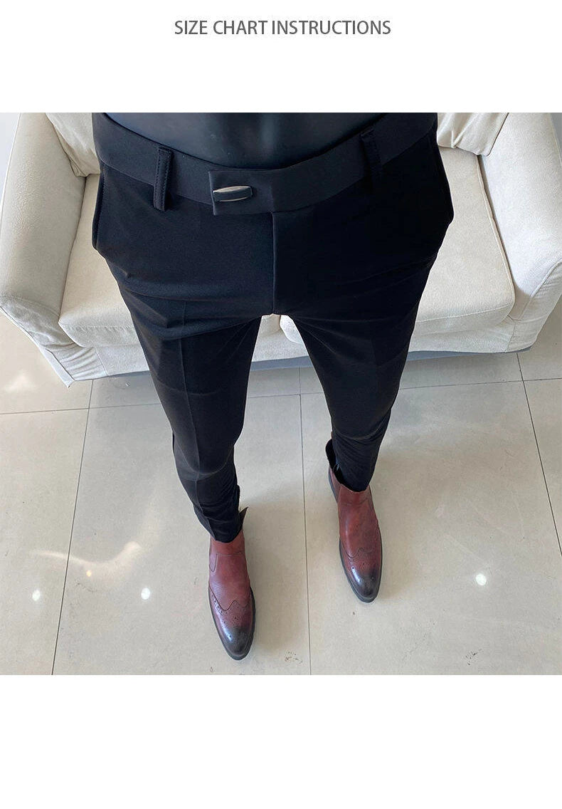 Pantalones de vestir de hombre Otoño Nuevos pantalones de traje sólidos de negocios casuales rectos ajustados pantalones formales Pantalones Hombre Ropa de hombre