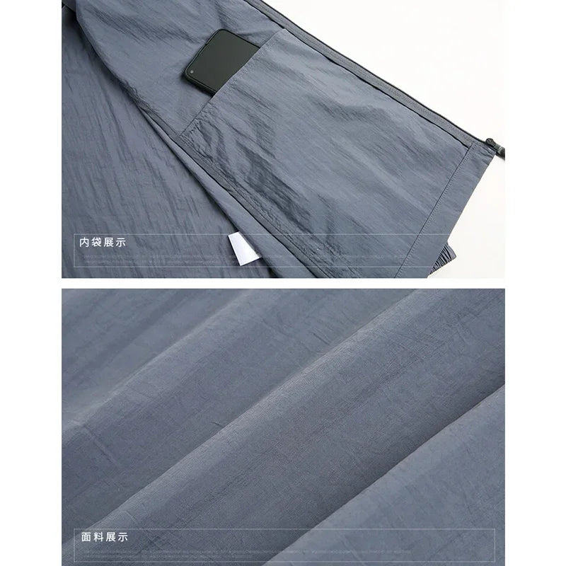 Chaquetas de Verano para Hombre Cortavientos Abrigos Masculinos Ropa Protectora Solar Chaqueta para Viajes y Camping Ciclismo Ultrafino Pesca Senderismo