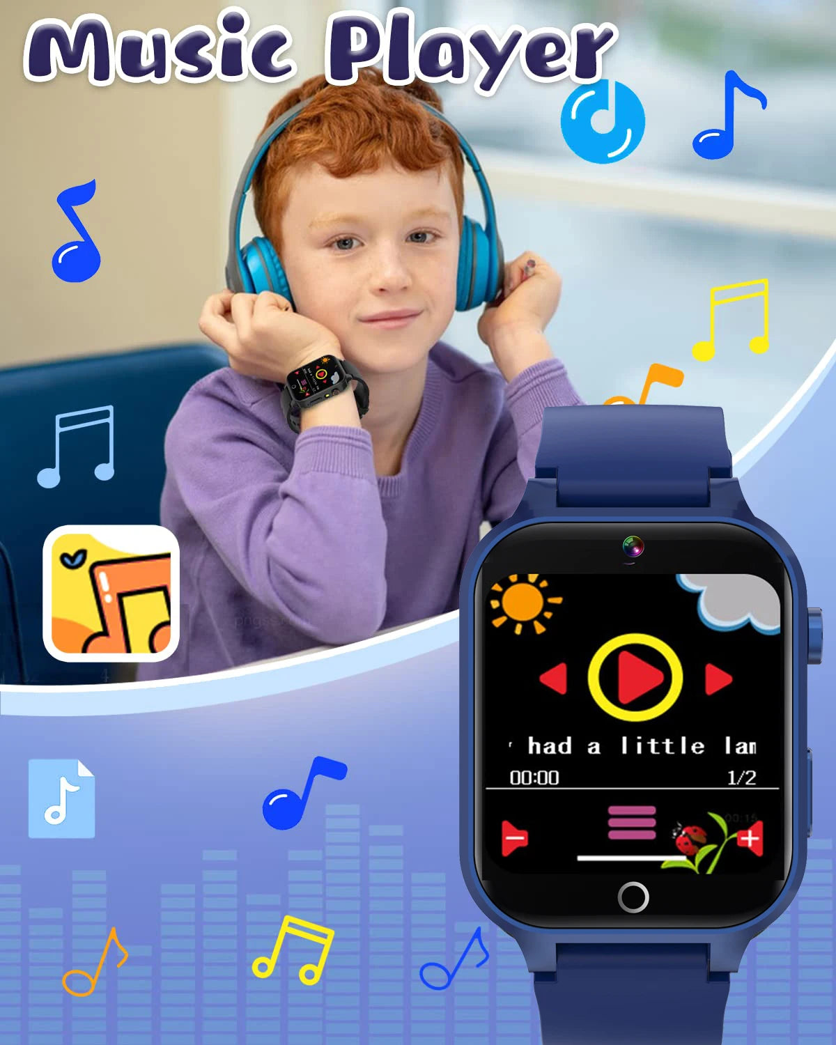 Montre connectée pour enfants, 26 jeux, écran tactile, caméra, podomètre, vidéo, musique, MP3, réveil, livres audio, suivi des habitudes, jouets pour enfants, cadeaux