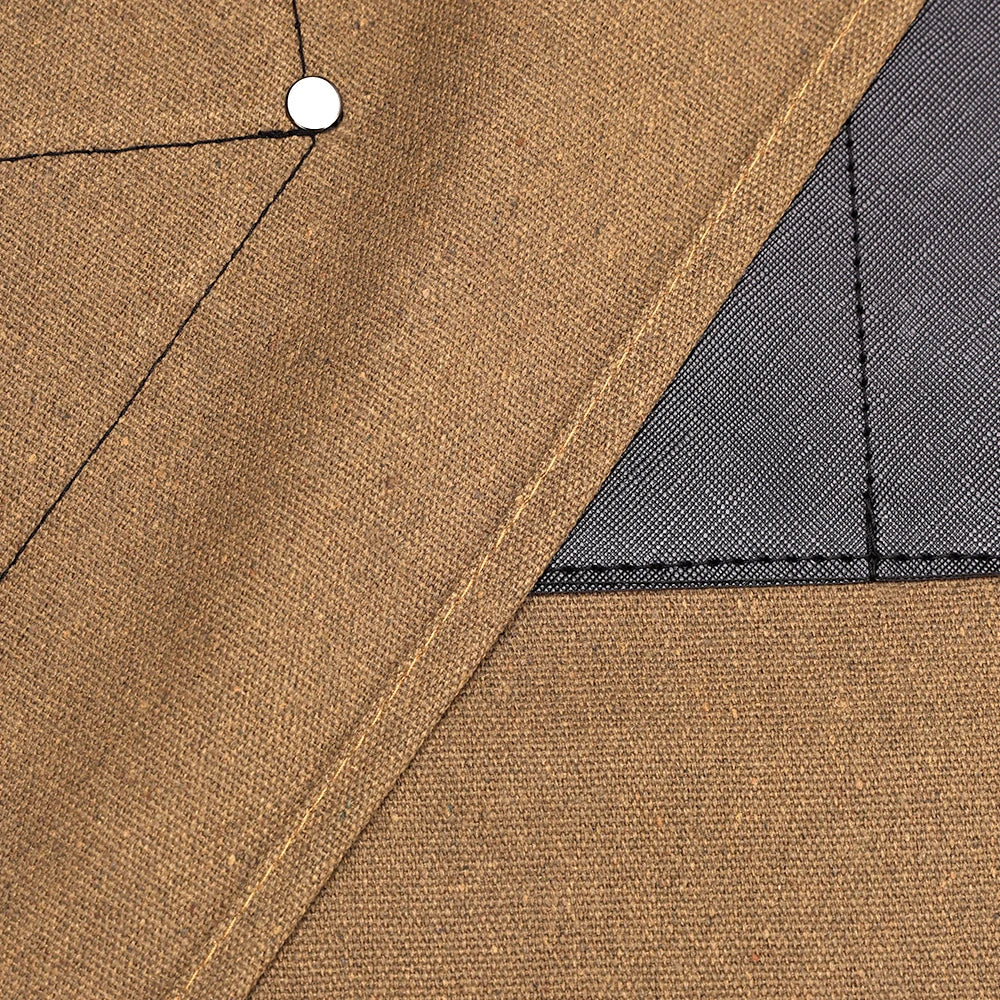 Delantales de barbero, uniforme de cocina para peluquero, delantal impermeable de tela con bolsillo para salón de barbería