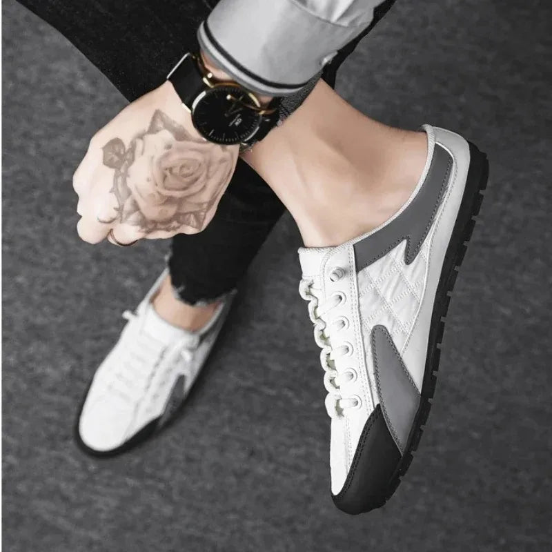 Pantuflas de Verano para Hombre Zapatos Casuales de Fondo Plano de Moda para Hombre Zapatos de Apoyo de Suela Blanda Zapatillas Deportivas para Hombre