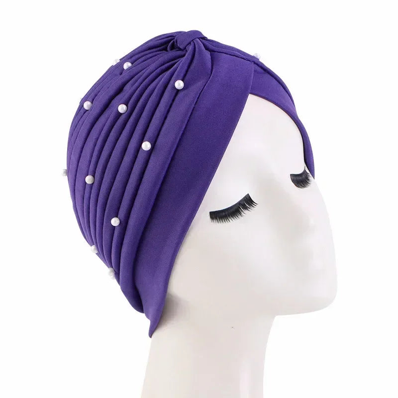 Sombrero turbante indio nuevo con nudo y lazo para mujer, hijab musulmán, pañuelo africano para la cabeza, gorro, gorro para pérdida de cabello, gorro de quimioterapia, pañuelos para la cabeza