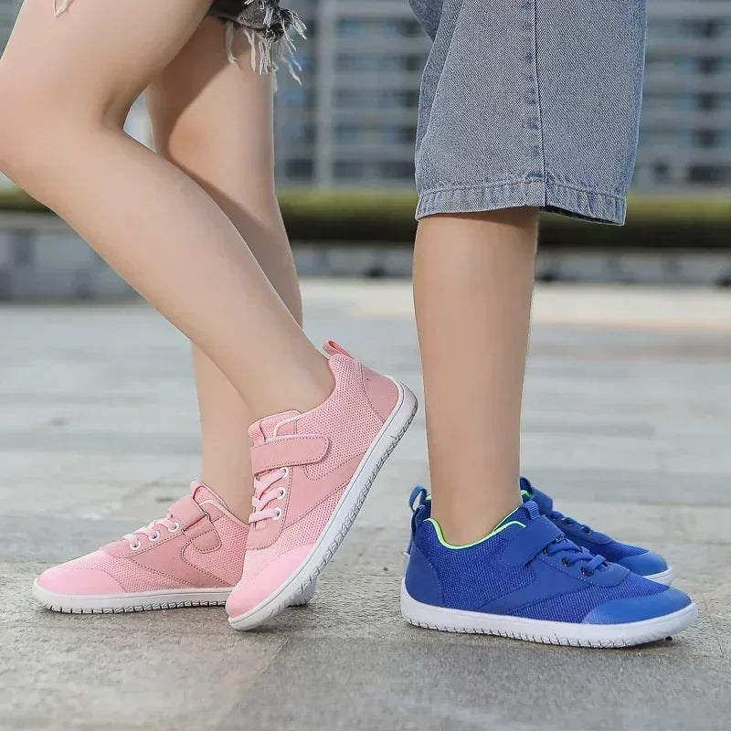 Zapatillas descalzas anchas para niños, zapatillas minimalistas ligeras antideslizantes para niños y niñas, zapatillas planas para caminar