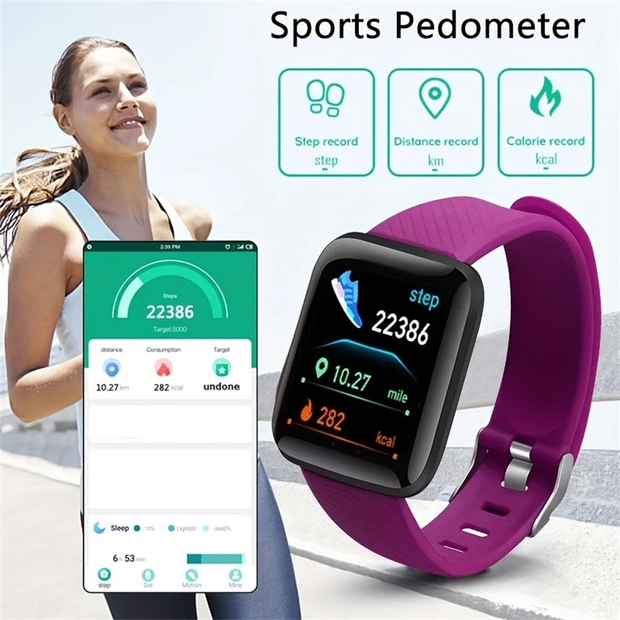 Smart Watch 116Plus D13 Y68 Pulsera deportiva para correr y monitorear el ritmo cardíaco, recordatorio de mensajes, reloj inteligente para hombre y mujer