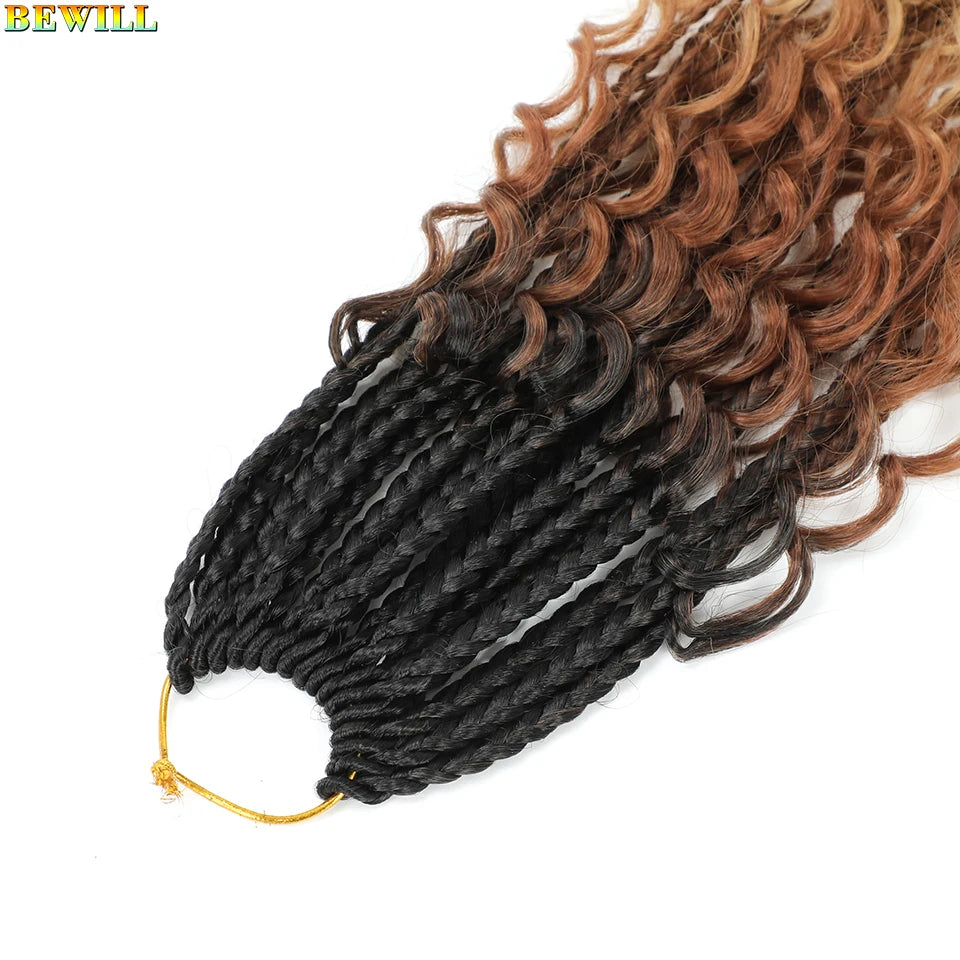18" Long Boho Braids Extensions Goddess Box Braids Crochet Hair Black Purple Pink Synthetic Braiding Hair Bohemian Hippie Braids