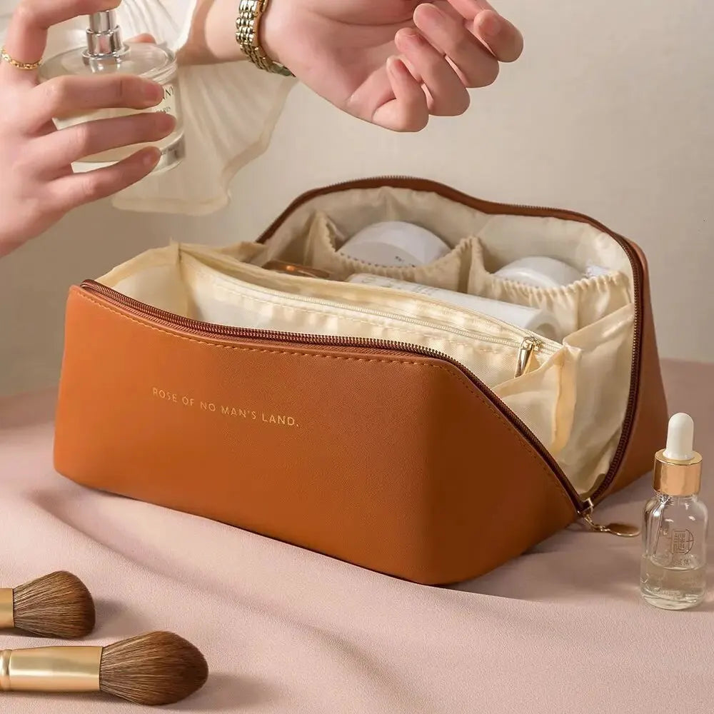 Organizador de maquillaje, bolsa de aseo para mujer, estuche de maquillaje, bolsa de almacenamiento, caja de lujo para mujer, neceser, bolsa organizadora con cremallera para viaje